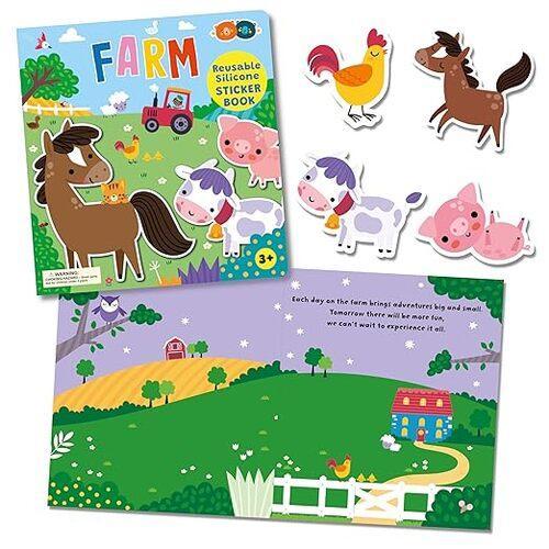 Farm Silicone Sticker Book - by Buddy and Barney - Hardcover
