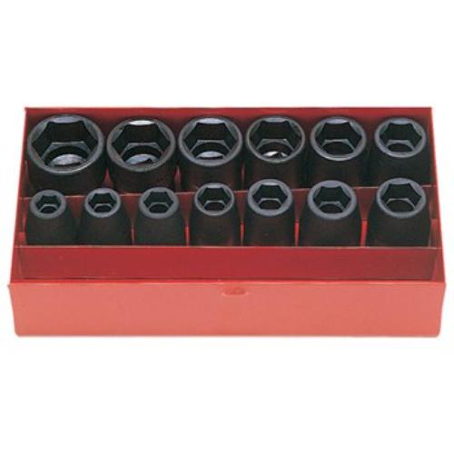 Koken 14241M 13-piece impact socket set, 1/2" drive, 10-27mm, made in Japan for durability and enhanced torque transfer.