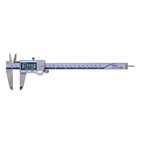 Mitutoyo Digital Caliper 12"/300mm, IP67 coolant-proof, features ABSOLUTE Encoder, large LCD, measures inside/outside dimensions.