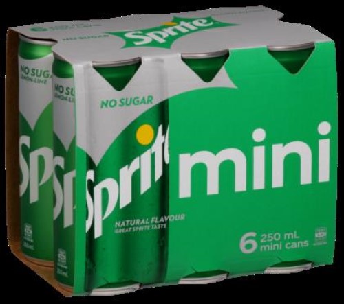 Drink Sprite No Sugar 250Ml - Sprite - 6PC