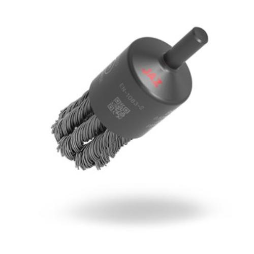 Jaz End Brush Twist Knot 30mm x 22mm x 0.5mm - 6mm Shank - Grey Steel (BRUE-3000