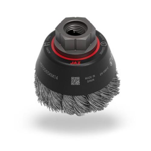 Jaz Cup Brush High Speed Twist Knot 65mm x 20mm x 0.5mm - M10 Multi Fit - Stainl