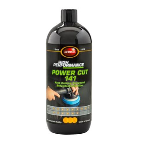 Autosol High Performance Power Cut 141 in a 1000ml bottle, a sustainable polish for flawless automotive paint restoration.