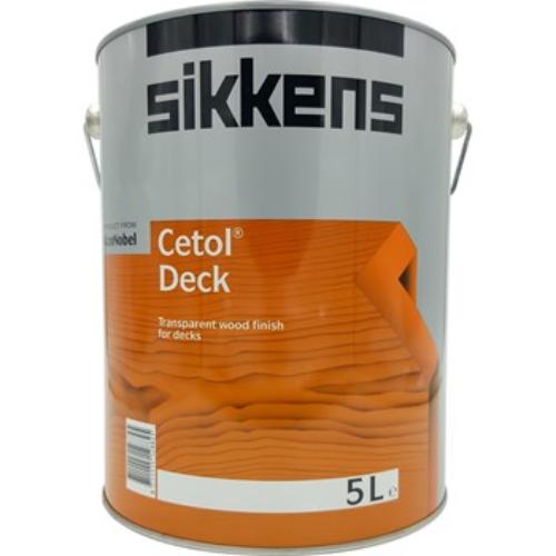 Sikkens Cetol Deck Natural 5L, a translucent satin topcoat for timber decks, enhances wood grain and provides lasting protection.