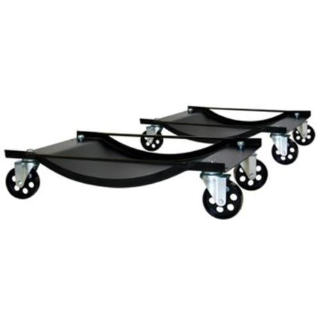 Torin Big Red TRF0320 Car Dolly set, capable of supporting up to 1.8 tonnes for easy vehicle maneuvering in tight spaces.