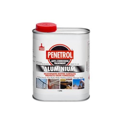 Flood Penetrol Aluminium 4L can, showcasing anti-corrosion paint for metal and wood with premium A-grade Aluminium formula.