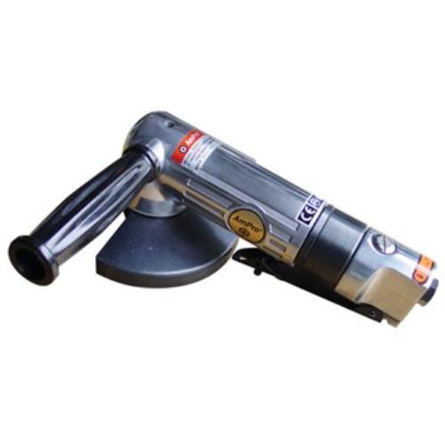 AmPro Heavy Duty Air Angle Grinder (125mm/5") with self-locking throttle, 11,000 RPM, designed for automotive and industrial use.