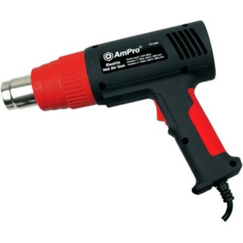 AmPro Hot Air Gun Kit 1500 Watt, versatile tool with adjustable temperature for paint removal, soldering, and thawing tasks.