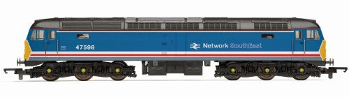 Hornby RailRd PL NSE CL.47 47598: A detailed 1:76 scale British Rail Class 47 model with authentic livery and smooth operation.