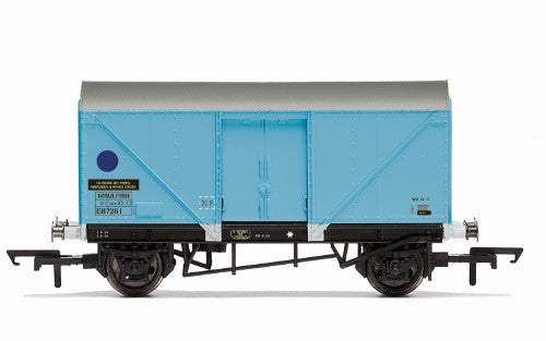 Hornby BR 12T Fish Van model, showcasing detailed design for transporting seafood in 1950s British railways.