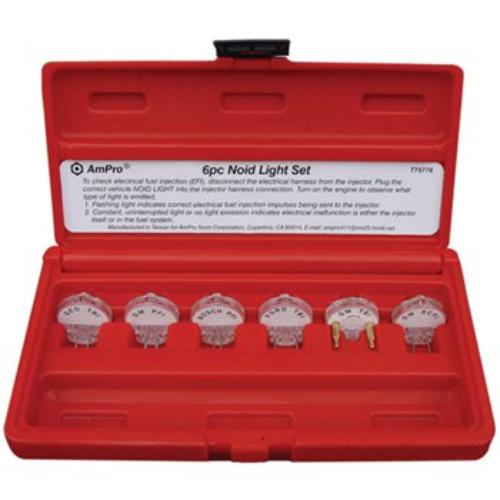 AmPro Noid Light Set 6pc for diagnosing EFI systems, indicating signals through rapid flashes for effective troubleshooting.