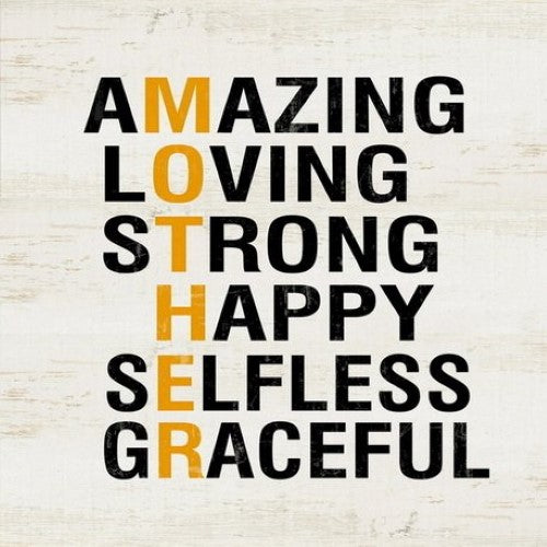 Wall Art on MDF - Mother (40 x 40cm)