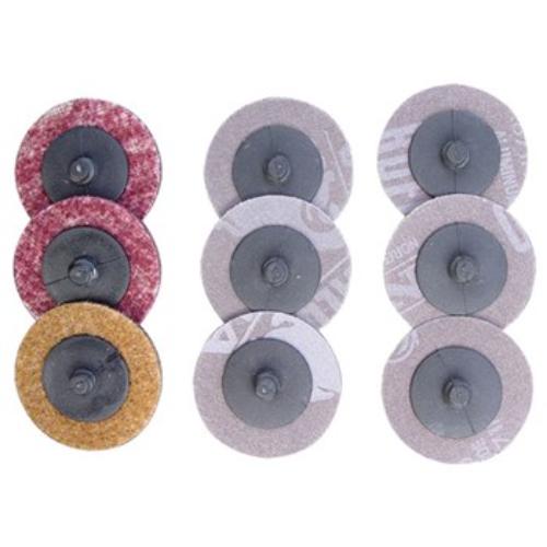 AmPro Air Sanding Pad Set, 50mm, 9pc, for precision sanding and surface conditioning with A3028 die grinder and sander.