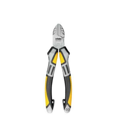 Felo Diagonal Nippers 180mm for precise wire cutting in tight spaces, featuring a durable design and comfortable grip.