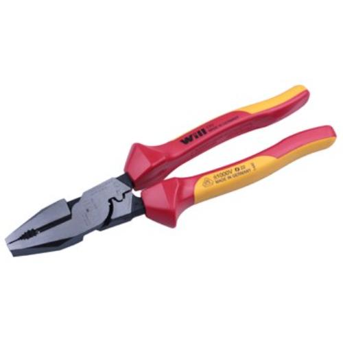 Will Heavy Duty Linesman Plier, 220mm insulated tool for electricians, with crimping function and 1000 Volt safety rating.