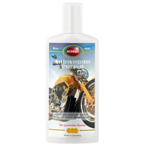 Autosol Motor Bike Showroom Polish 250ml for cleaning and protecting bike surfaces, leaving a brilliant, smear-free shine.