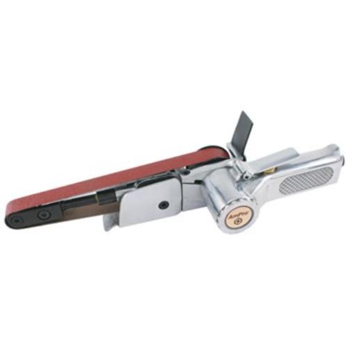 AmPro Heavy Duty Air Belt Sander with 20 x 520mm belt for efficient sanding, featuring rear exhaust and cushioned grip.