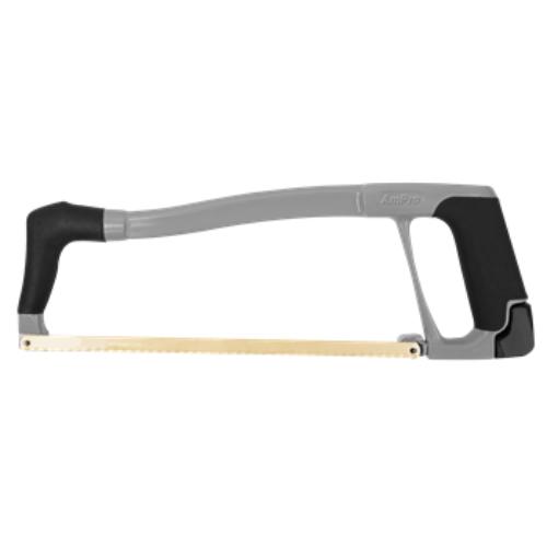 Ampro Hacksaw Heavy Duty 300mm with quick-change blade, die-cast handle, and ergonomic grip for precise cutting.