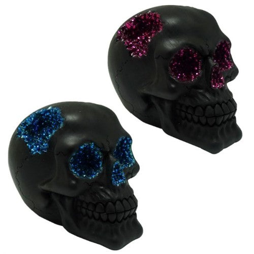 Ornament - Black Crystal Cave Skull (Set of 2 Assorted)