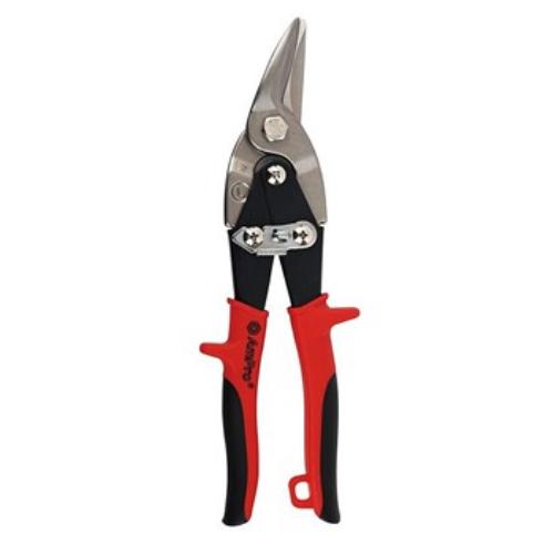 AmPro Aviation Tin Snip Left Cut with red handle, designed for precision cutting of up to 1.2mm sheet metal.
