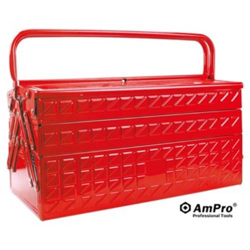 AmPro Tool Box Cantilever with 5 tiers, 470mm x 220mm x 295mm, designed for efficient tool organization and portability.