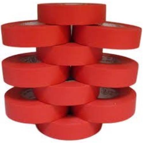 Upgrade PVC insulation tape in red, 20m x 18mm, pack of 10 rolls for reliable electrical and DIY projects.
