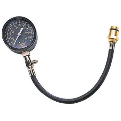 AmPro Compression Tester with 300mm flexible hose for accurate engine compression readings up to 300 PSI.