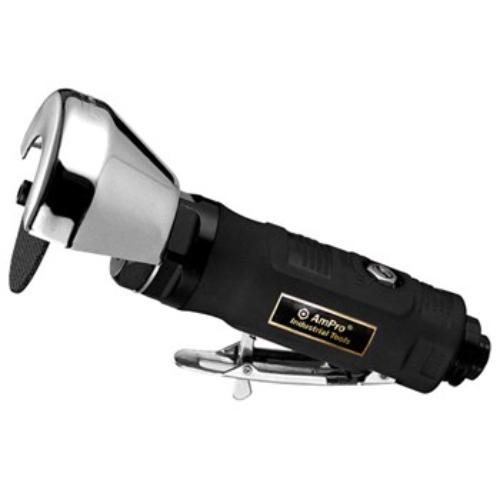 AmPro Utility Air Cut-Off Tool with a speed regulator, 360° spark guard, and 3/4" cutting capacity for precision tasks.