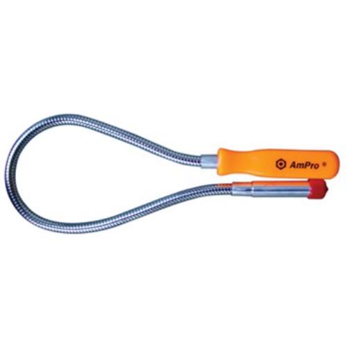 AmPro Flexi Magnetic Pick Up Tool with flexible shaft, lifting 3.5 lbs, ideal for retrieving lost metal items in tight spaces.