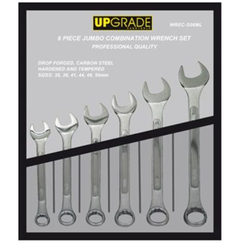 Upgrade 1253V Combination Wrench Set with six durable, polished wrenches (35-50mm) for heavy-duty automotive and maintenance tasks.