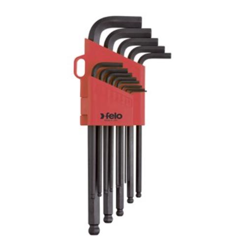Felo BLX13 Ballpoint Hex Key Set with 13 sizes for easy access to socket head screws, ideal for professionals and DIYers.