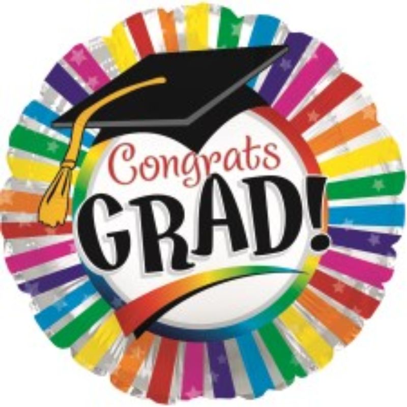 Air Filled Balloon - Grad Rainbow Stripes (9")