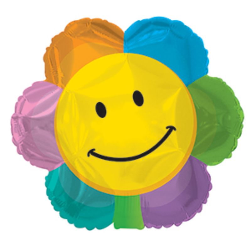 Superloon Balloon - Smiley Face Flower Shape (17")