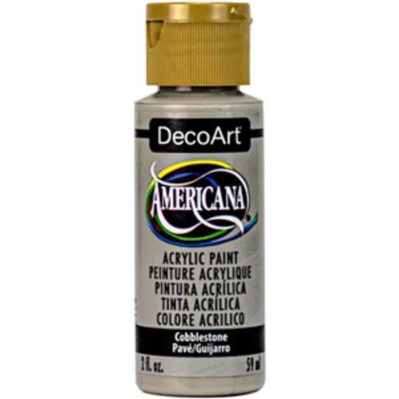 Americana Acrylics 2oz Cobblestone paint in a durable matte finish, ideal for various surfaces and creative projects.