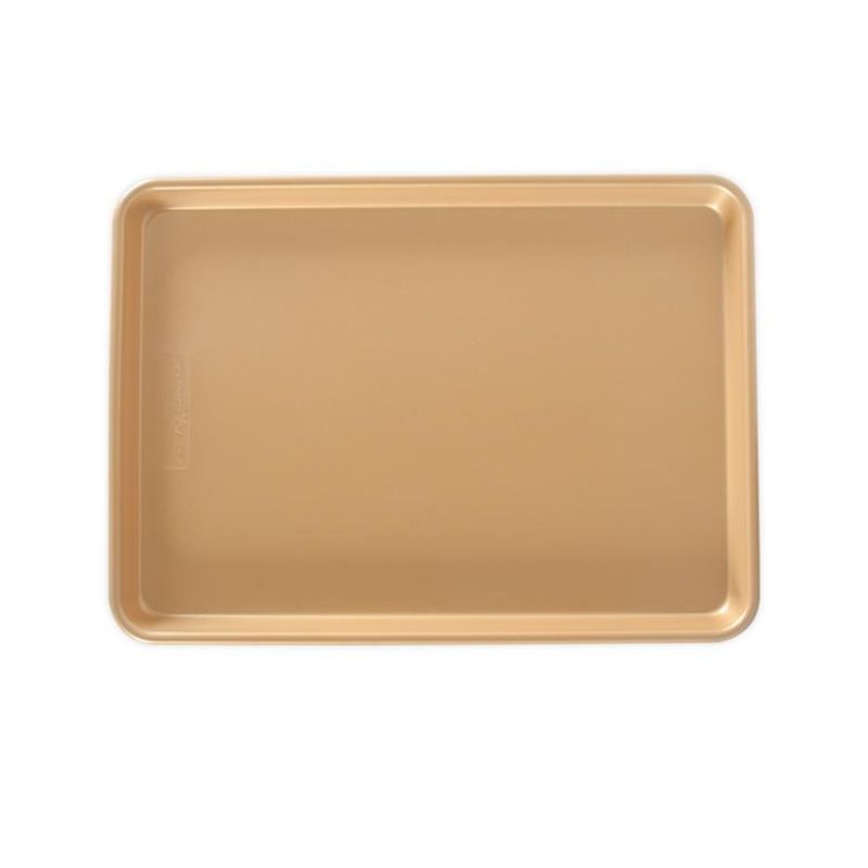 Nordic Ware Naturals Nonstick Half Sheet Pan in aluminum, 12.9"x17.9", designed for easy food release and durability.