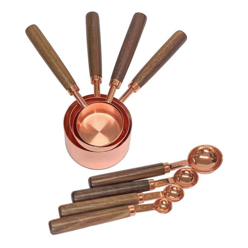 MEASURING CUPS AND SPOONS SET - COPPER (8PC)