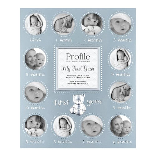 First Year Blue Metal Baby Frame 13 Photos - Type 1