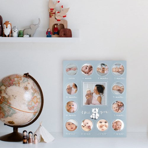 First Year Blue Metal Baby Frame 13 Photos - Type 1