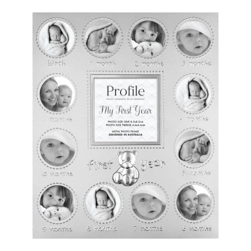 First Year Blue Metal Baby Frame 13 Photos - Type 3