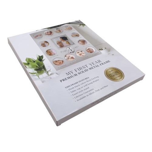 First Year Blue Metal Baby Frame 13 Photos - Type 3