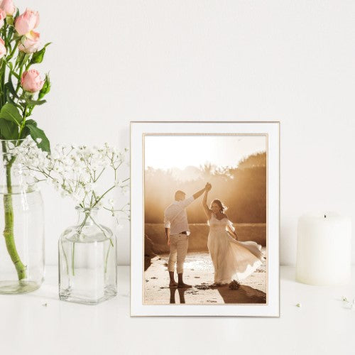 Eternal White/Rose Gold Metal Photo Frame