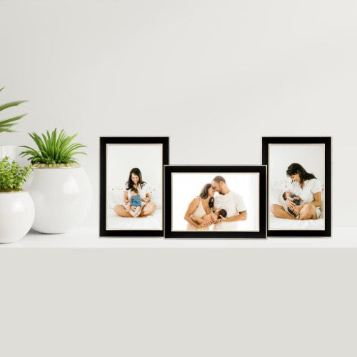 Eternal Black/Rose Gold Metal Collage Three Photo Frame