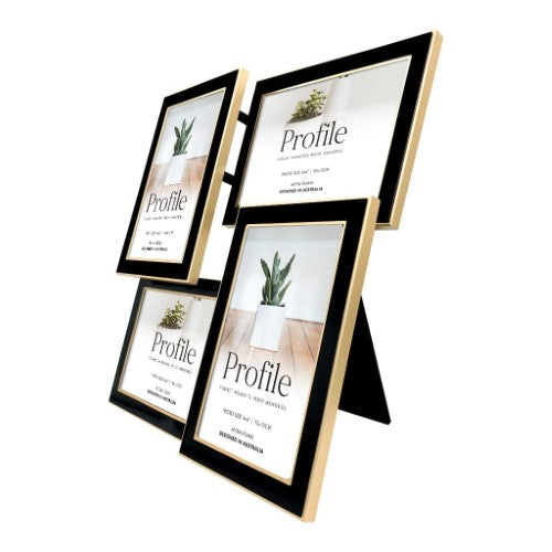 Eternal Black/Rose Gold Metal Collage Four Photo Frame