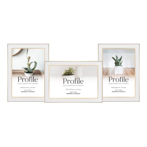 Eternal White/Rose Gold Metal Collage Three Photo Frame