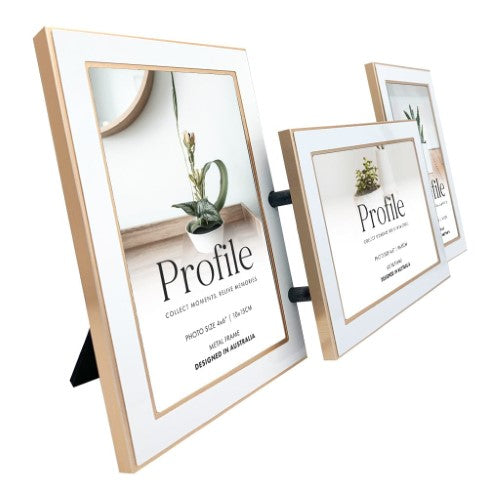 Eternal White/Rose Gold Metal Collage Three Photo Frame