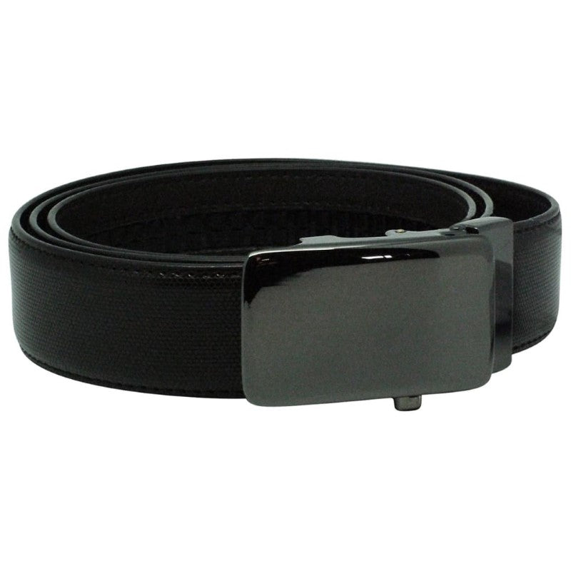 GDESIGN BLK LEATHER BELT WITH BLK BUCKLE 135CM