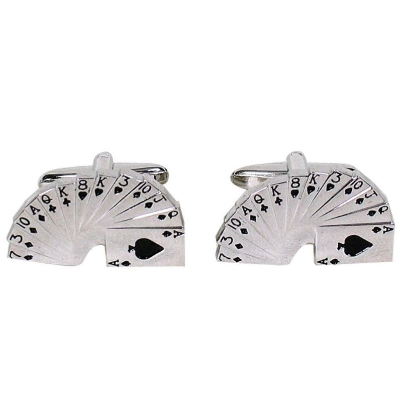 GDESIGN FAN CARDS CUFFLINKS SILVER