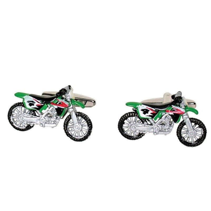 GDESIGN MOTOR CROSS BIKE CUFFLINKS GREEN