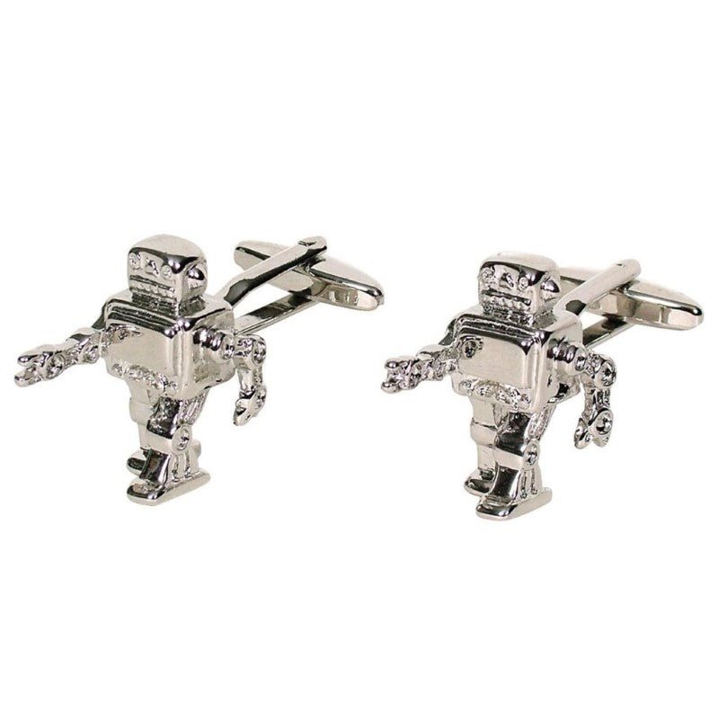 GDESIGN ROBOT CUFFLINKS SILVER