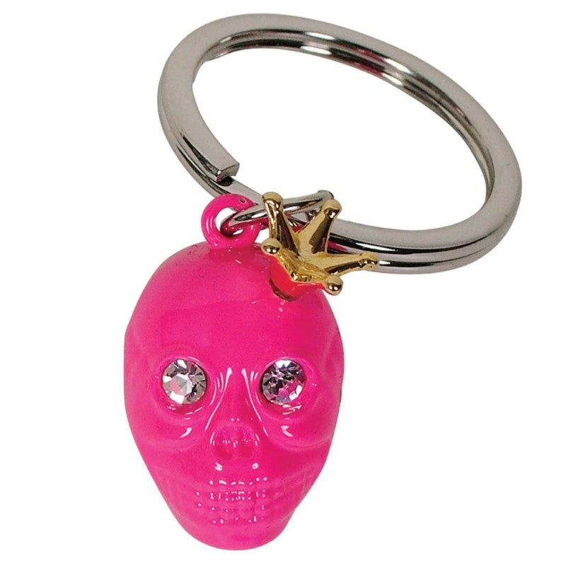 GDESIGN SKULL CRYSTAL EYES DEEP PINK KEYRING